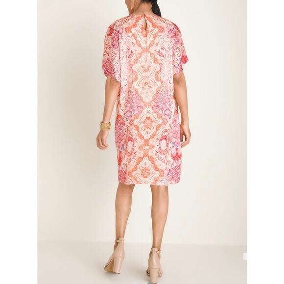 Chico's  Paisley Knee Length Shift Dress sz 2 - Picture 2 of 6